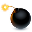 Cartoon bomb ready to explode.