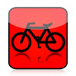 Bicycle red sign isolated on white background