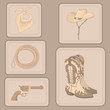 set of cowboy items