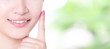 woman smile mouth with health teeth close up