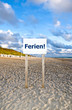 Schild Strand Ferien