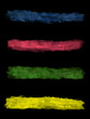 Banner, fondo negro, colores, ilustración, acuarela