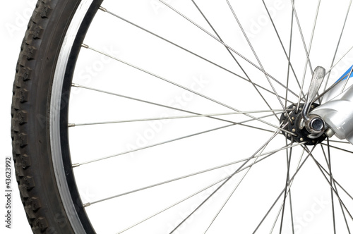 Photo: Bicycle Wheel on White Background Bicycle Wheel on White Background