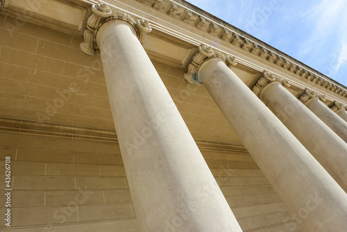 Photo: Pillars of Strength Blue Sky Background Pillars of Strength Blue Sky Background