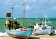 Fischerboote am Strand in Dänemark
