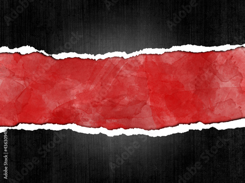 Photo: Papel rasgado, fondo, rojo, marco Papel rasgado, fondo, rojo, marco