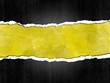 Papel rasgado, fondo, amarillo, marco