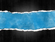 Papel rasgado, fondo, azul, marco
