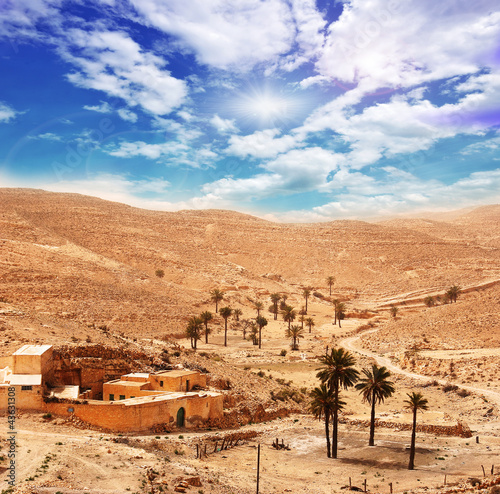 Foto: Sahara: Dorf in der Sandwüste Sahara: Dorf in der Sandwüste