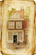 Illustration: views of Dutch city of Delft in vintage stule, like postcard views of Dutch city of Delft in vintage stule, like postcard