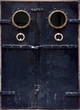 old black metal door