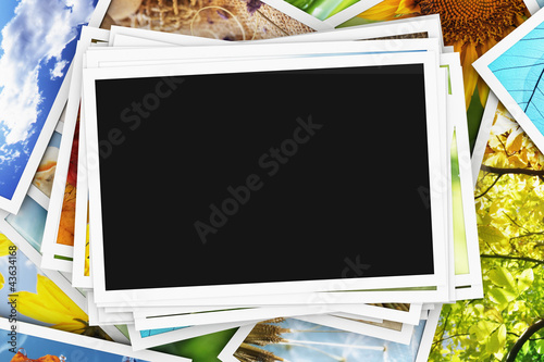 Illustration: Collection of photos with an empty photo Collection of photos with an empty photo