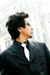 Man in business suit wearing sunglass 