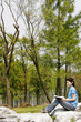 A woman reading book 
