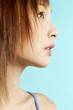 Side shot of a woman's face