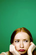 Woman sulking