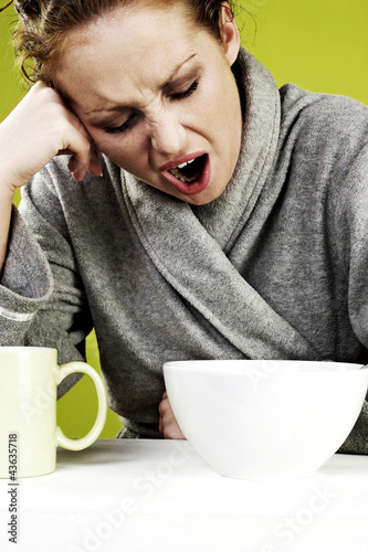 Photo: Sleepy woman yawning Sleepy woman yawning