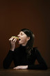 Businesswoman eating