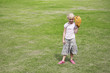 Girl with baseball glove