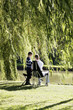 Boy fishing with his younger brother