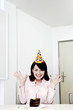 Businesswoman celebrating her birthday