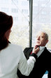 Businesswoman threatening her colleague