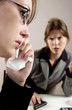 Businesswoman crying