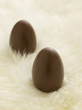 Chocolate eggs on sheepskin rug