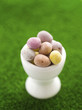 Mini eggs in egg cup