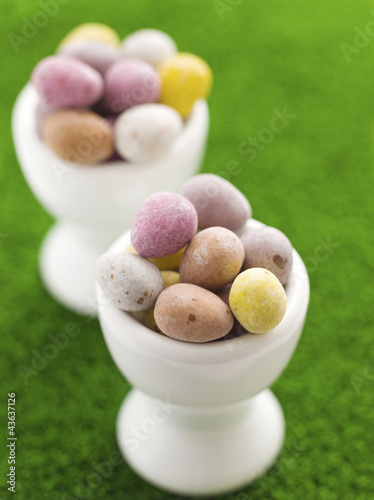 Photo: Mini eggs in egg cups Mini eggs in egg cups