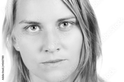 Photo: Close-up portrait of serious woman Close-up portrait of serious woman