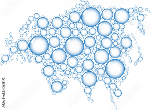 Vektor: Europe from drops on white background Europe from drops on white background