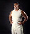 Foto: Muscular Athletic man posing Muscular Athletic man posing