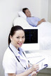 Doctor jotting down information