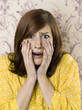 Horrified young woman
