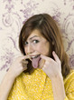 Woman sticking out her tongue