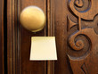 Photo: Ancient door handle and post-it Ancient door handle and post-it