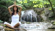 Video: waterfall, Girl, meditation, waterfall, Girl, meditation,