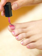 Applying nail polish