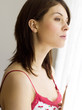 Woman looking out the window
