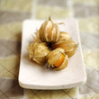 Close up of physalis on a small plate