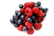 Raspberries and blueberries