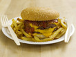 Double cheeseburger and fries