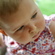 High angle view of a chubby baby girl