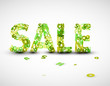 Vector green sale label made from letters