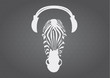 Vector: Zebra with headphones Zebra with headphones