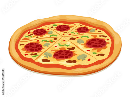 Vector: Vector Pizza isolated on white Vector Pizza isolated on white