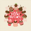 Vector: Birthday greeting card Birthday greeting card