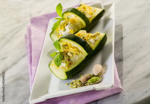 Photo: basket of stuffed zucchinis with ricotta and pistachio basket of stuffed zucchinis with ricotta and pistachio