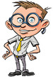 Cartoon nerd with glasses